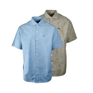 Tommy Bahama Men's Shirt Blue Green Marlin Logo Short Sleeve Button (S10) (S13)