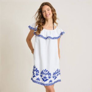 Tommy Bahama St. Lucia Embroidered Ruffle Dress Cover Up - White *