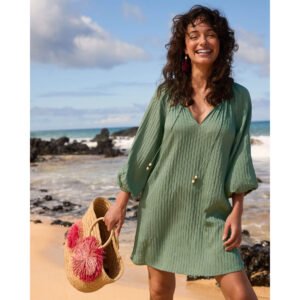 Tommy Bahama Beachy Woven Stripe Dress Cover Up - Tea Leaf