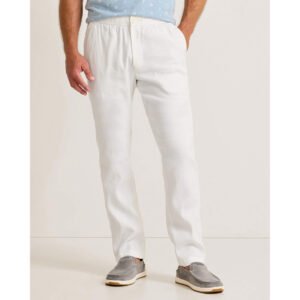 Tommy Bahama Men's Beach Coast Linen Full Elastic Pants - White