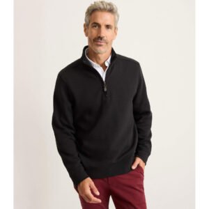 Tommy Bahama Men's St Kitts Half Zip Pullover Sweater - Black