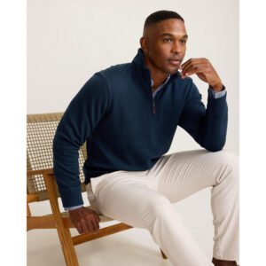 Tommy Bahama Men's St Kitts Half Zip Pullover Sweater - Blue Note