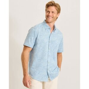 Tommy Bahama Men's San Lucio Tides Flora Camp Shirt - Silvery Blue
