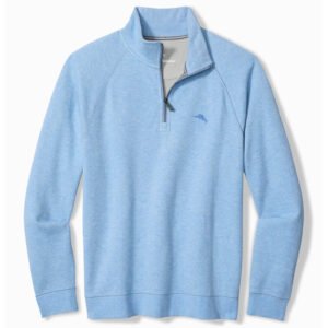 Tommy Bahama Men's North Port Half Zip Pullover Sweater - Big Sky Blue Hthr