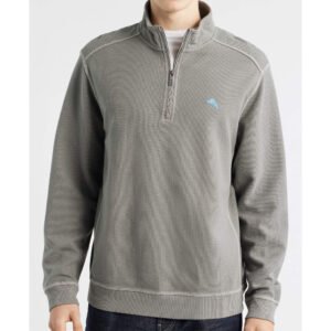 Tommy Bahama Men's Montego Bay Half Zip Pullover Sweater - Shadow