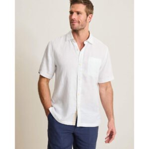 Tommy Bahama Men's Paradise Breezer Short Sleeve Linen Camp Shirt - White*