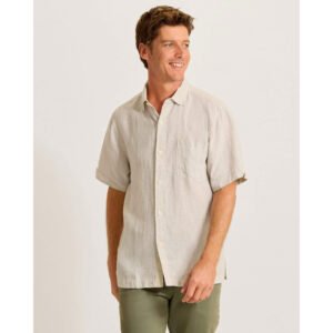 Tommy Bahama Men's Paradise Breezer Short Sleeve Linen Camp Shirt - Natural*