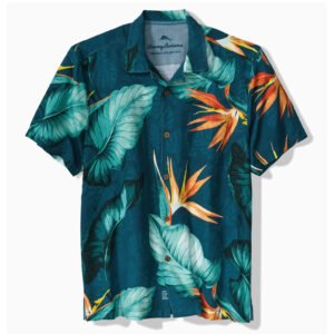 Tommy Bahama Men's Garden Of Hope And Courage Silk Camp Shirt - Majolica Blue