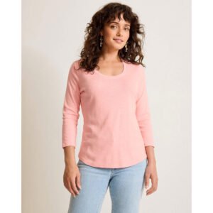 Tommy Bahama Women's Ashby Isles Rib 3/4 Sleeve Scoop T-Shirt - Quartz Pink