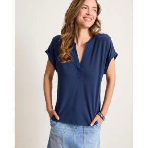 Tommy Bahama Women's Kauai Split Neck Short Sleeve Top - Coastline