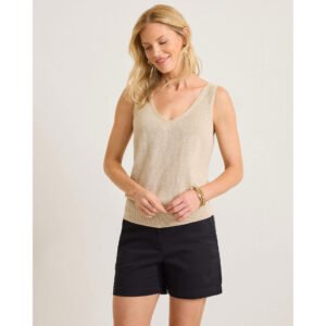 Tommy Bahama Women's Shimmer Addison Tank Top - Soft Gold