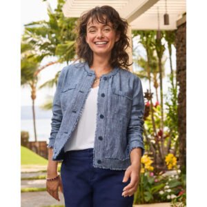 Tommy Bahama Women's Two Palms Patch Pocket Linen Jacket - Coastline