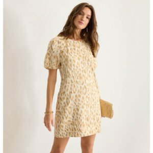 Tommy Bahama Women's Cheetah Cove Puff Shift Dress - Coconut