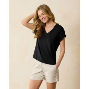 Tommy Bahama Women's Kauai Jersey V-Neck T-Shirt - Black*