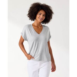 Tommy Bahama Women's Kauai Jersey V-Neck T-Shirt - Silver Streak Heather*
