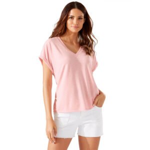 Tommy Bahama Women's Kauai Jersey V-Neck T-Shirt - Bikini Heather